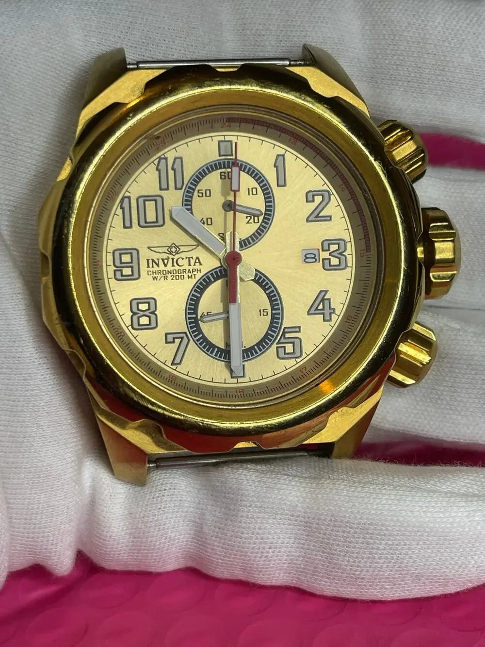 Men's Invicta Pro Diver Chronograph Watch with Gold-Tone Dial 15071